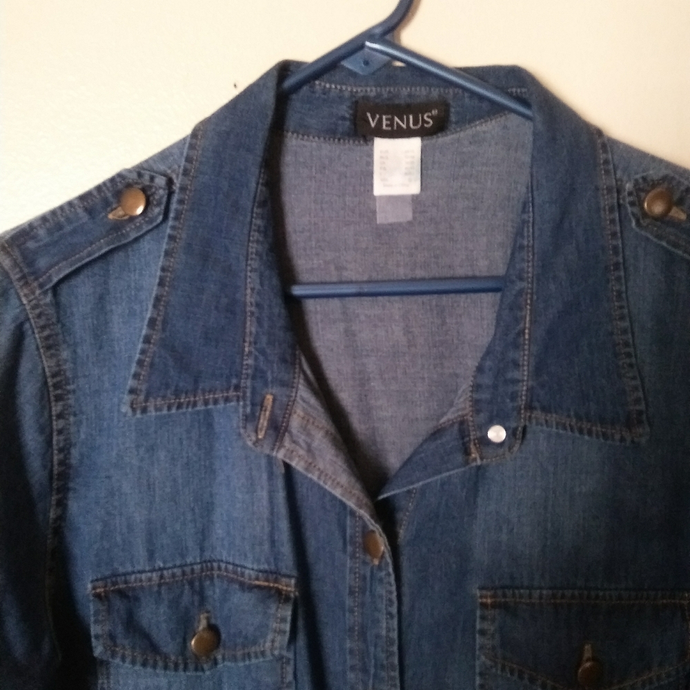 Venus button down jean dress
